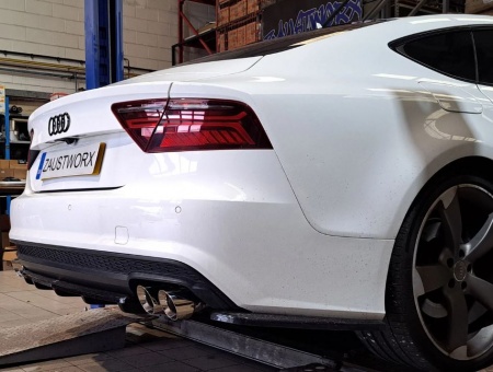 Suppression de silencieux arri&egrave;re inox Audi A7 3,0l TFSI (2015-2018)