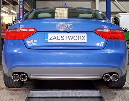 Suppression de silencieux arri&egrave;re inox Audi S5 B8 4,2l V8