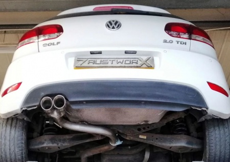 Suppression de silencieux arri&egrave;re inox VW Golf 6 2,0l TDI