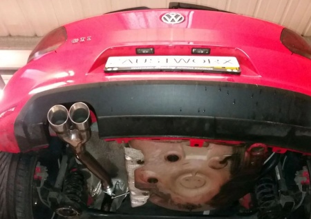 Suppression de silencieux arri&egrave;re inox VW Polo 6R 1,4l GTI