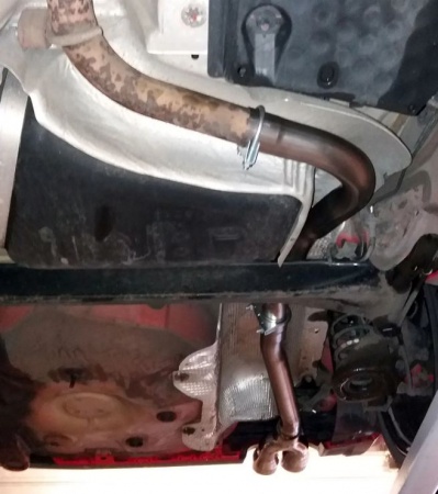 Suppression de silencieux arri&egrave;re inox VW Polo 6R 1,4l GTI