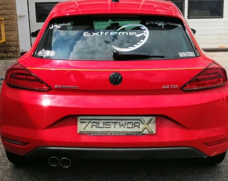 Suppression de silencieux arri&egrave;re inox VW Scirocco 2,0l TDI